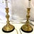 Antique French Art Nouveau Embossed Brass Candlestick Lamps- A Pair For Sale - Image 15 of 18