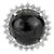 11.55 Carat Black Star & Zircon Halo Statement Ring in 925 Silver Size 7.5 For Sale - Image 10 of 13