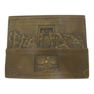 Bronze Medal Plaque Albert Bartholomé Aux Morts French Père-Lachaise H. Kautsch For Sale