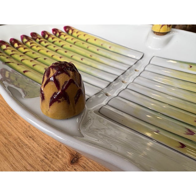 Ceramic Antique Porcelain Asparagus Dish from Pates & Cie, Limoges, France 1960s-1970s For Sale - Image 7 of 9