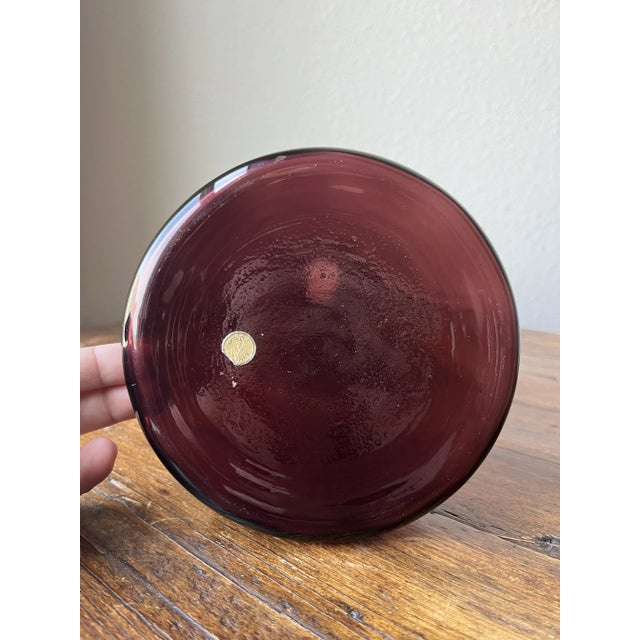 1960’s Empoli Glass Purple Amethyst Decanter/Vase For Sale In Dallas - Image 6 of 7