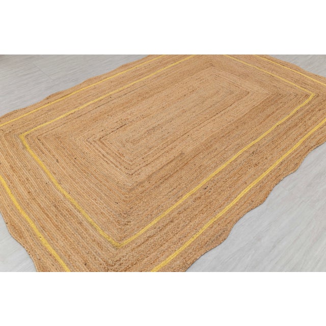 Not Yet Made - Made To Order Yellow Natural Jute Wave Scallop Rug 2.5x6 Ft. For Sale - Image 5 of 12