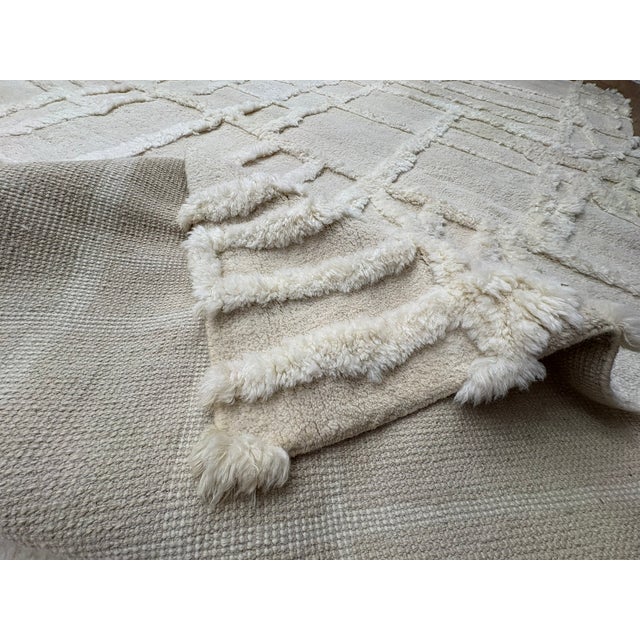 Rh Almora Wool Rug – 10' × 14' Cream | Hand-Knotted New Zealand Wool | Sculptural Abstract Contemporary Design For Sale - Image 12 of 18