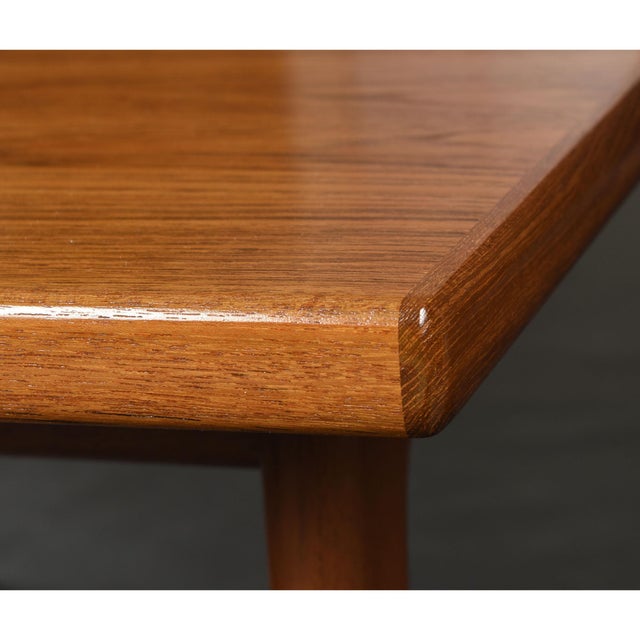 Danish Modern Teak Expanding Rectangle Dining Table Vintage 1960s For Sale - Image 9 of 17