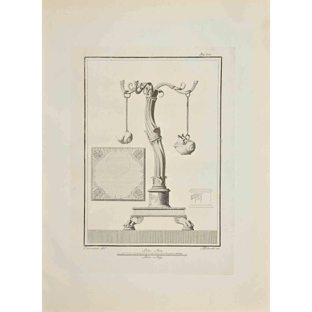 Ancient roman fresco from the series "antiquities of herculaneum", is an original etching on paper realized by casanova in...