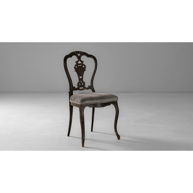 1860s French Louis XV Wooden Chair With Velvet Upholstered Seat For Sale In Greensboro - Image 6 of 18