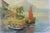Textile Signed Vintage Painting, Marina Sailboats, Mid-Century Nautical Art Fishing Boat For Sale - Image 7 of 10