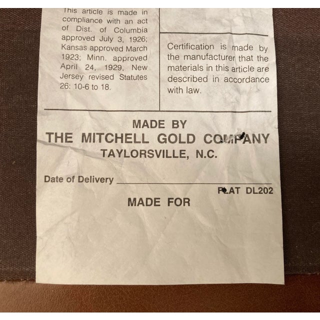 1990s Mitchell Gold Tan Leather Club Chair For Sale - Image 10 of 11