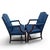 Timeless Elegance: The Hancock & Moore Blue Leather Armchair Pair 1980s For Sale - Image 12 of 12