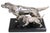 Exceptional pair of silvered metal bookends, each depicting two Setters mounted on a black plinth base. The bookends are...