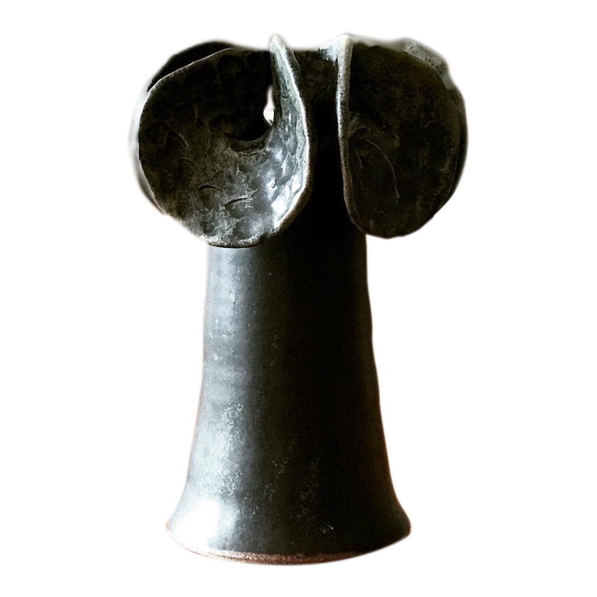 Modernist Black Ikebana Flower Ceramic Vase Chairish