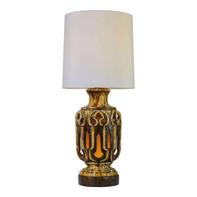 Mid-Century Modern Mid-Century Modern Drip Glazed Ceramic Lamps, Hand-Crafted, Usa, 1960 For Sale - Image 3 of 15