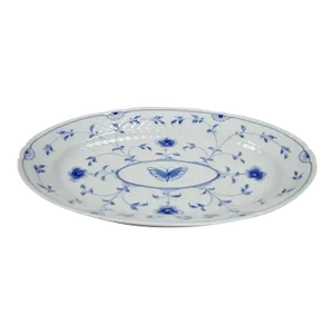 Early 20th Century Bing and Grondahl B&g Kjøbenhavn Denmark Butterfly Lace Blue Oval Platter