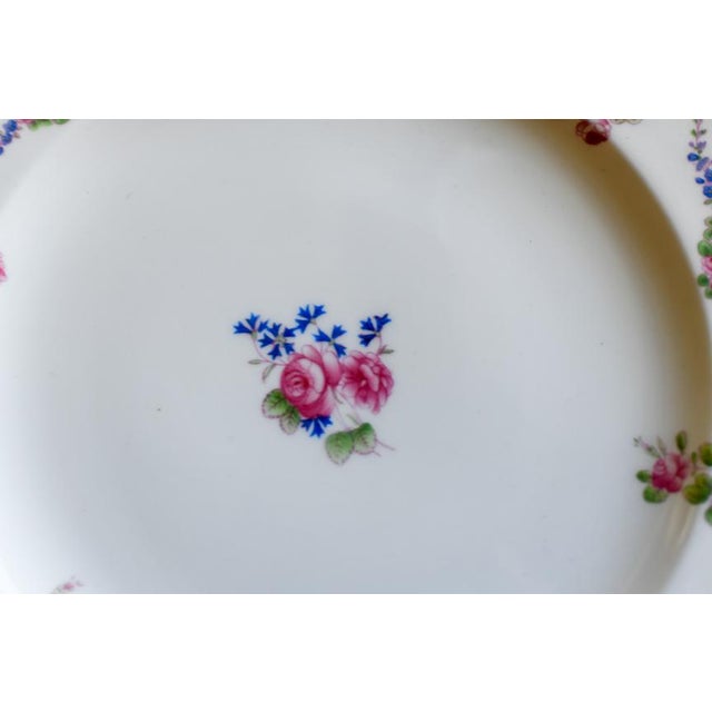Minton Antique 1898 Minton Dinner Plate G7261 Rose Garland Pansies and Forget Me Nots Fine English China Collectors Plate For Sale - Image 4 of 7