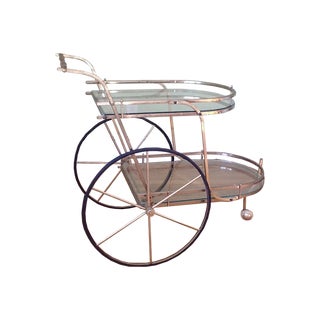 Rolling Serving Brass Cart For Sale
