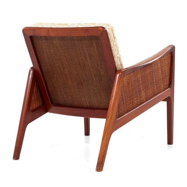 Peter Hvidt and Orla Mølgaard Nielsen Mid Century Teak and Rattan Lounge Chairs - Pair For Sale - Image 11 of 12
