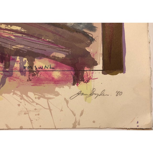 Abstract Expressionism Joan SnyderLarge Abstract Expressionist Feminist Lithograph Incorporating Text ''FMSWNL'', 1980 For Sale - Image 3 of 4