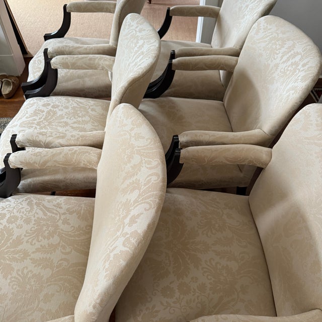 1990s Set of 6 Rose Tarlow Melrose House Chippendale Arm Chairs For Sale - Image 5 of 18