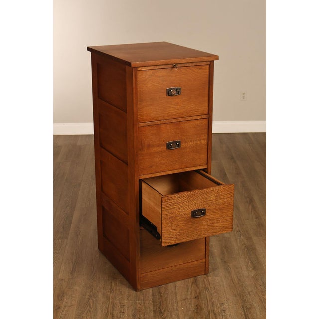 Stickley Mission Collection Oak Filing Cabinet For Sale - Image 12 of 18