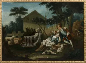 French School Artist, Gallant Scene, Oil on Canvas