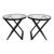 1970s Attributed to Ralph Lauren Mercer Street Round Side Tables, Glass Tops, "X" Frame Bases For Sale