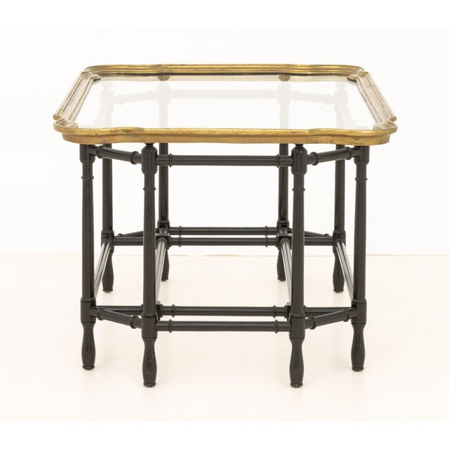 Metal Hollywood Regency Faux Bamboo Coffee Table For Sale - Image 7 of 7