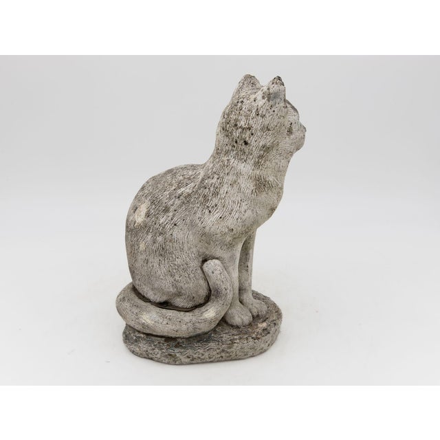 1970s Vintage Reconstituted Stone Cat Garden Statue, English 1970s For Sale - Image 5 of 8