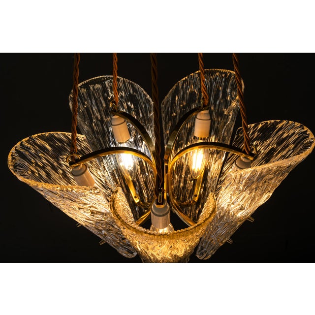 Vintage Klamar Chandelier with Textured Glass, 1950s For Sale - Image 14 of 18