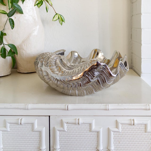 Two Arthur Court Giant Aluminum Clam Shell Bowls, Sold Separately For Sale - Image 18 of 18