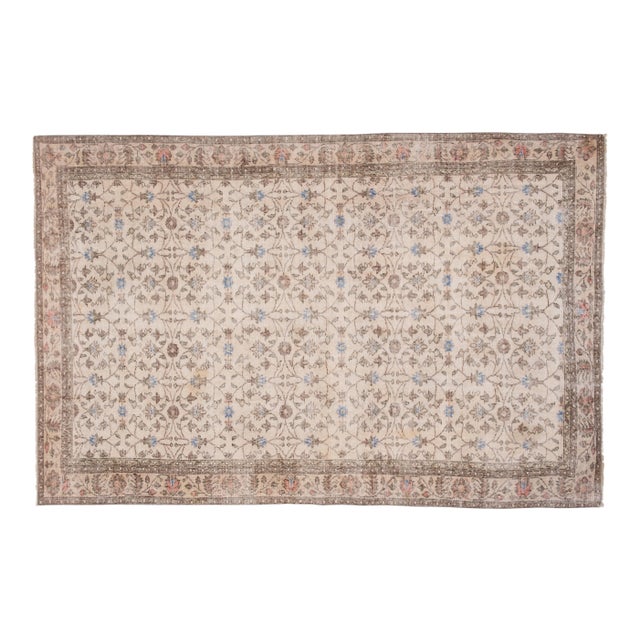 Vintage Oversize Turkish Oushak Rug 6'12" X 10'6" For Sale