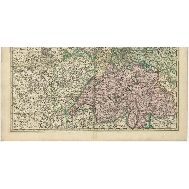 Antique Map of Switzerland by N. Visscher, 1690 For Sale - Image 8 of 9