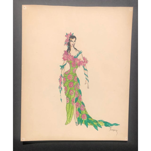 Flowering Spring Mardi Gras costume watercolor and gouache by Lawrence Francis Youngblood (c. 1929-2007). Youngblood...