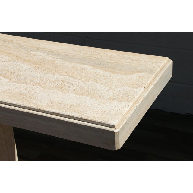 1980s 1980s Italian Postmodern Travertine Console Table by Stone International | Made in Italy For Sale - Image 5 of 18
