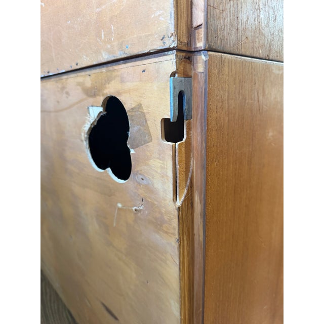 1970s Danish Modern Teak Modular Wall Unit Cabinet With Tambour Doors & Flat File Drawers For Sale - Image 12 of 18