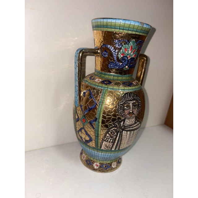 Gold Vintage Majolica Vase by Deruta, 1950 For Sale - Image 8 of 11