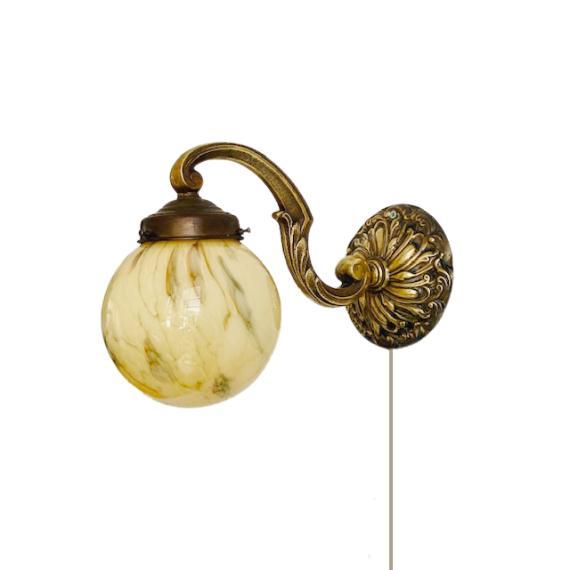 Art Deco Wall Lamp in Brass and Opaline, 1930s For Sale - Image 13 of 18