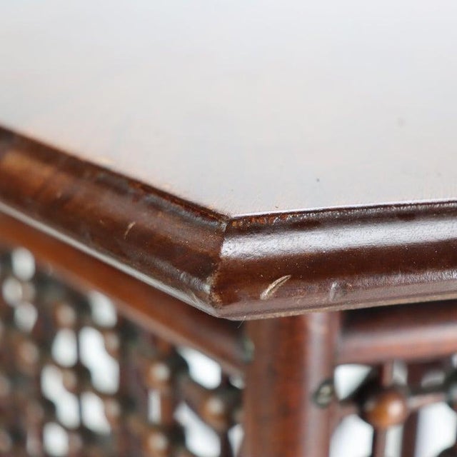 Antique Anglo-Indian Mahogany Stick & Ball Style Hexagon Taboret Stand C1910 For Sale - Image 6 of 8