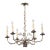 6-Light Vintage Gilt Floral Tole Chandlier, 1930s Italy For Sale