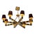 Custom Black + Gold Eight Light Chandelier For Sale