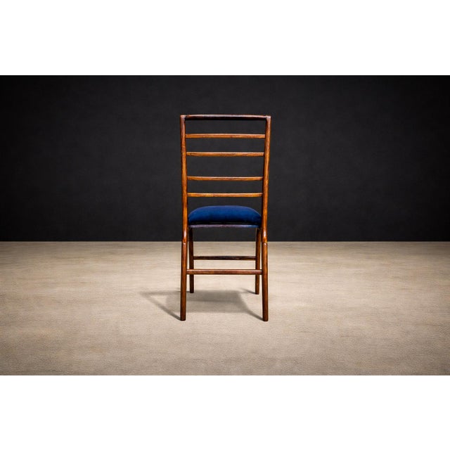 Set of Eight Dining Chairs in Caviuna Wood & Fabric, Giuseppe Scapinelli, 1950s - Lot 685 For Sale - Image 10 of 14