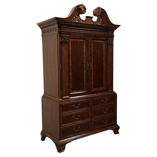 UNIVERSAL FURNITURE Banded Mahogany Biedermeier Traditional Victorian Style 54" TV Media Armoire 609165 91.25" High 54.25"...