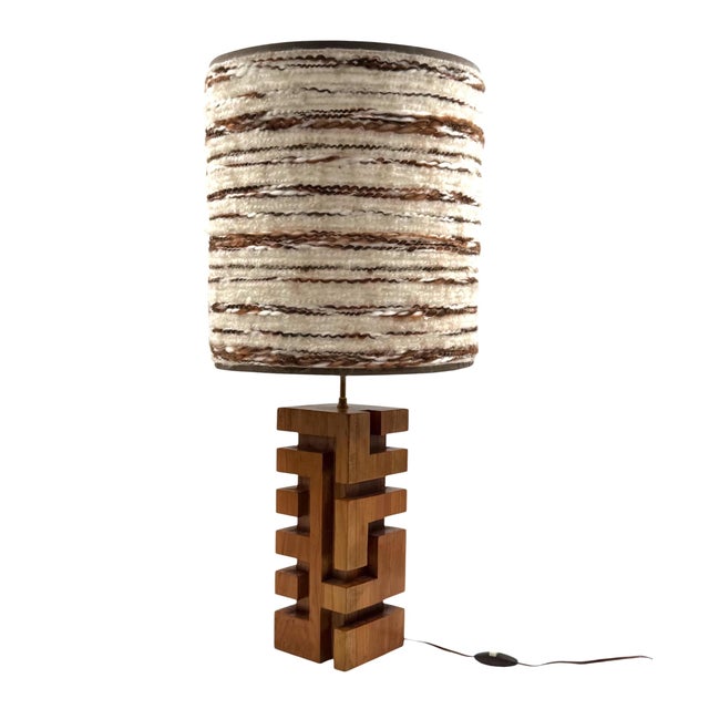 1970s Hollywood Regency Wood Table Lamp For Sale - Image 4 of 12