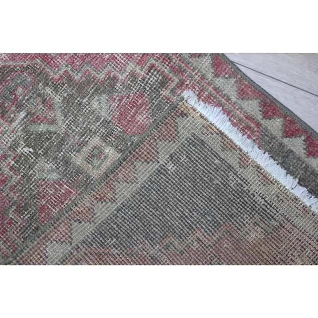 1970s Turkish Red Medallion Doormat Rug For Sale - Image 12 of 13