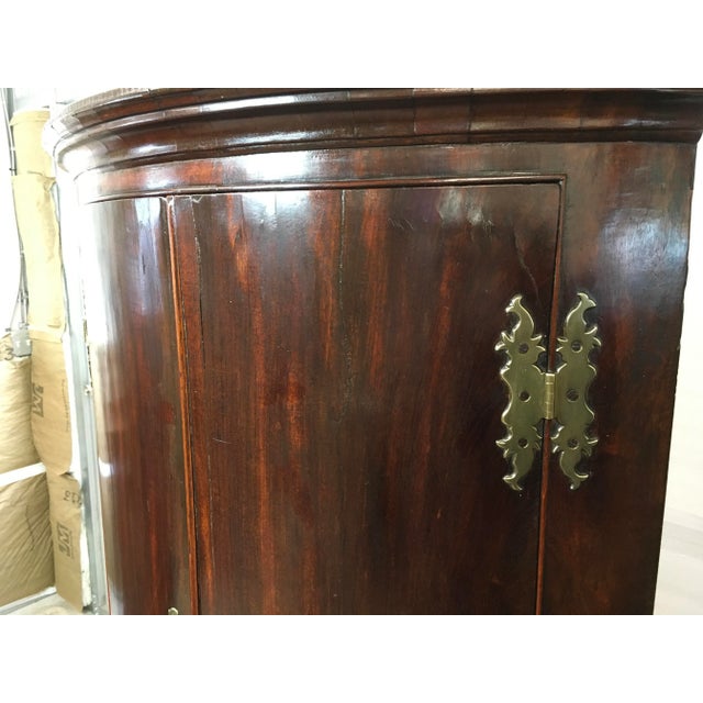 Burnt Umber English Hanging Corner Cupboard For Sale - Image 8 of 12