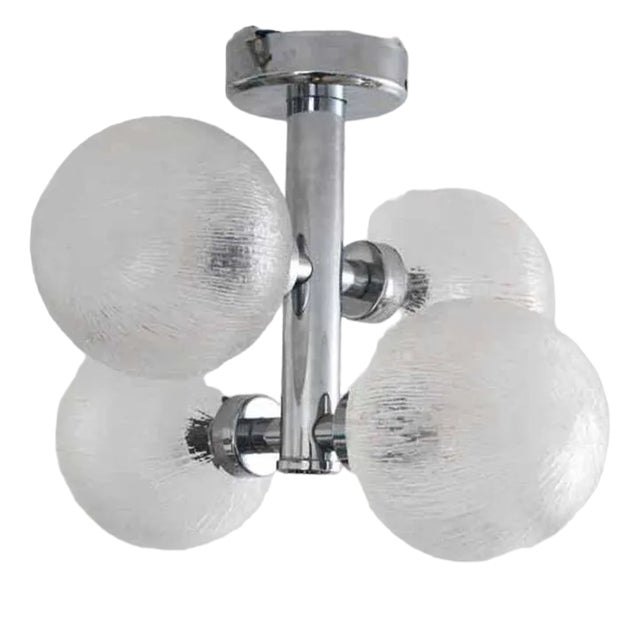 Space Age Sputnik Orbit Ceiling Lamp in Chrome, 1970s For Sale