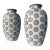 Pair of Tall Vases With Blue Floral Medalions-2 For Sale