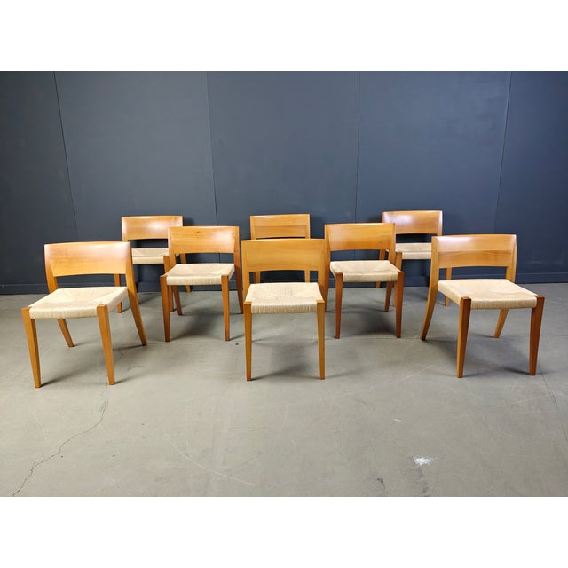 1990s Ticino Dining Chairs by Bruno Reichlin for Molteni, 1990s, Set of 8 For Sale - Image 5 of 5