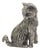 Vintage Italian Handmade Genuine Silver Sitting Cat Figurine, 1970s For Sale