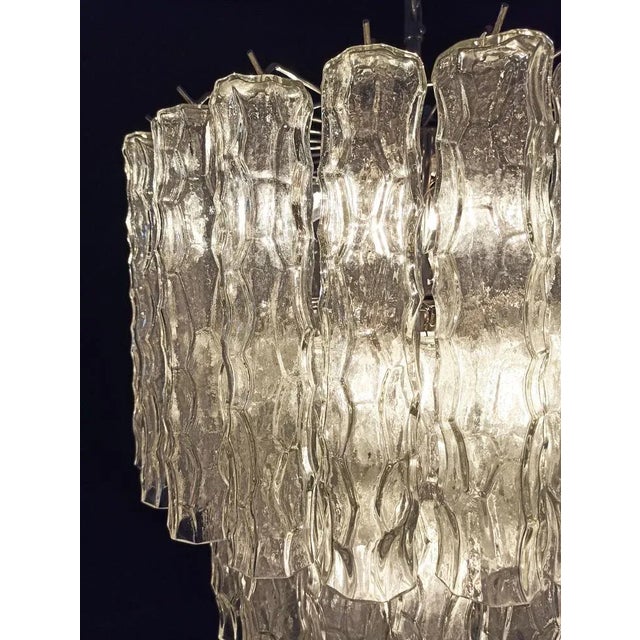 Metal Large Three-Tier Murano Glass Tube Chandelier, Set of 2 For Sale - Image 7 of 16