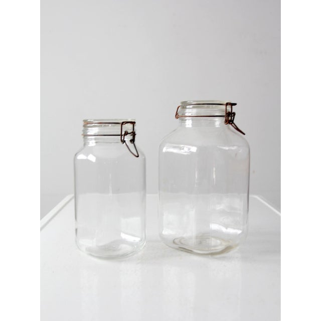 Vintage Italian Ermetico Glass Jars Pair For Sale - Image 6 of 9